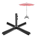 Durable Modern Metal Outdoor Furniture-Black Waterproof Patio Umbrellas Base with Frame for Hotels Kitchens Gyms