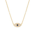 Classic S925 Sterling Silver Blue Eyes Diamond Necklace 18K Full Zircon Eyes Pendant Necklace