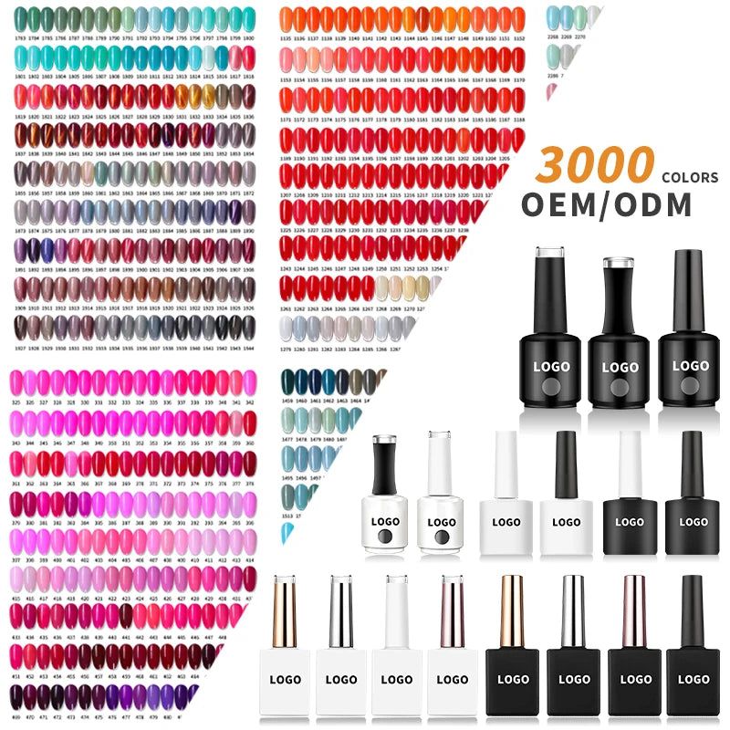 JTING Nails Gel Suppliers Free Sample 3000 Colors Gel Nail Polish Uv OEM Custom Your Own Brand Nail Gel Polish Bottles Empty