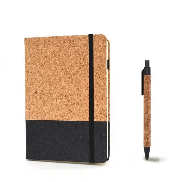 Custom Logo Eco-friendly A5 Cork Wood Cover Notebook with Cork Pen MegaBDM