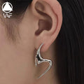 VAF New Design Stainless Steel Piercing Crescent Arc Polishing Earrings No Allergy Never Fade Halbmond-Ohrringe