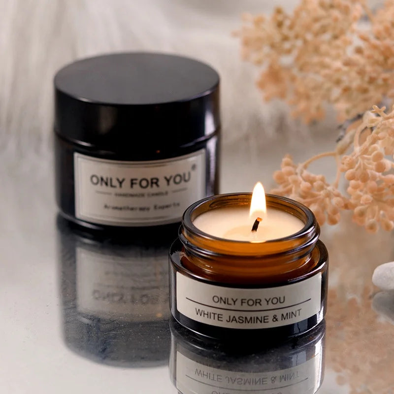 Wholesale Small Brown Bottles of Blended Soybean Wax Mini Scented Candle Travel Canned Candle Jars
