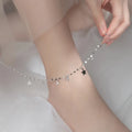 Twist Chain Anklet 925 Sterling Silver CZ Zircon Star Moon Charm Anklets for Girls Beach Foot Jewelry