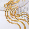 Minimalist Waterproof Hip Hop Herringbone Chain Chokers for Women Necklace Jewelry Stainless Steel Flat Snake Chain Necklace Men