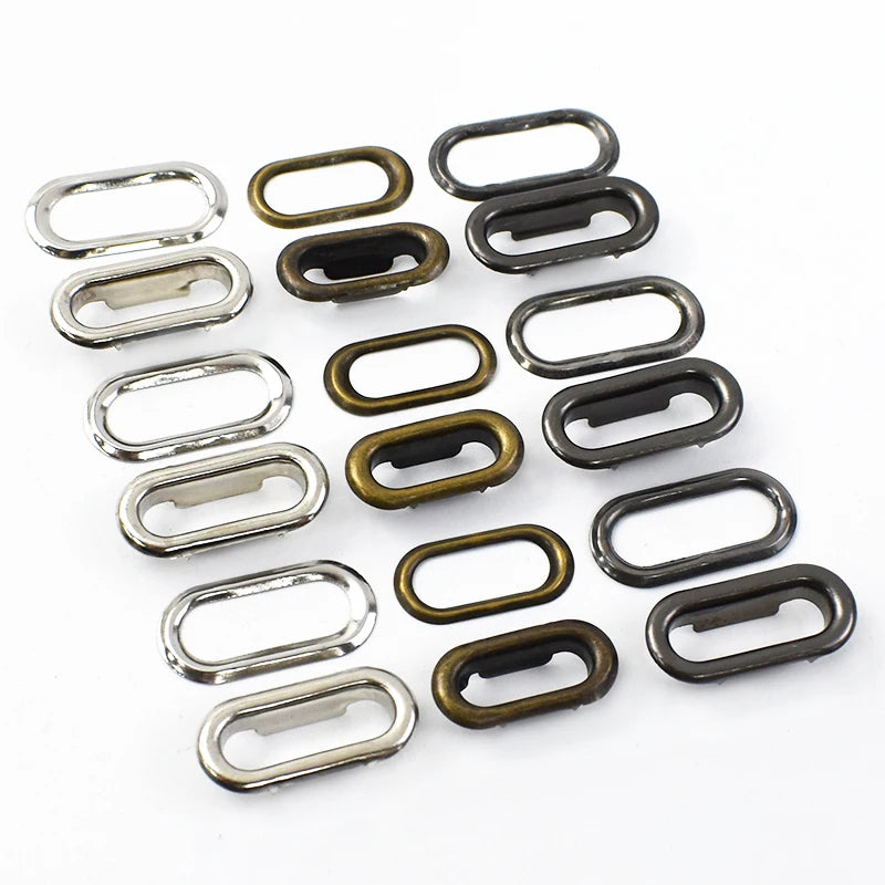 Meetee BK070 8-30mm Luggage Hardware Accessories Non-rusting Oval Solid Copper Hollow Rivet Decorative Bag Strap Belt Buttonhole