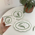 Ins Antique Wave Edge Hand-painted Bell Orchid Ceramic Cup Plate Household Western Food Tableware Set Dessert Plate
