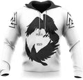 Men's Viking Warrior Print Hoodies Heavyweight WJH31 Streetwear Hip Hop Pullover Sweatshirts for Spring Autumn Fashion