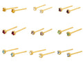 Brazilian 18K Gold Plated Jewelry 925 Sterling Silver Wholesales Prong Birthday Cubic Zircon Stud  Earring