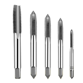 5pcs Hss 6542 Hand Screw Thread Metric Plug Tap Screw Taps Drill Bit Set M3 M4 M5 M6 M8 Straight Flute Thread Screw Tap