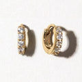 Wholesale Earrings Jewellery 925 Sterling Silver Pave Diamonds 18k Gold Vermeil Hoops Tiny Huggie Earrings for Women