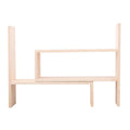 Antique Single-Tier Retractable Wood Desktop Storage Rack Display Tea Stand with Cup Holder for Tea Pot Organization