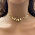 2025  Ladies' Modern Minimalist 18K Gold Stainless Steel Jewelry Set Gold Silver Color Matching Minimalist Chain Link Bracelets