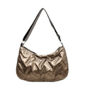 Women Quilted Puffy Lightweight Nylon Handbag Custom Logo Large Capacity Ladies Casual Handbag Pure Color Underarm Bags