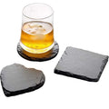 XHL SUB 4 Inch Natural Square Round Thick Coaster Set Slate White Drink Tea Coffee Sushi Coaster