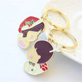 Custom Anime Hard Enamel Keychain Personalized Wedding Gift Cute Cartoon Metal Key Chains Ring Charms