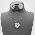 Hot Selling Copper Zircon Necklace and Earring Set Vintage Style Diamond Jewelry for Women for Wedding and Party