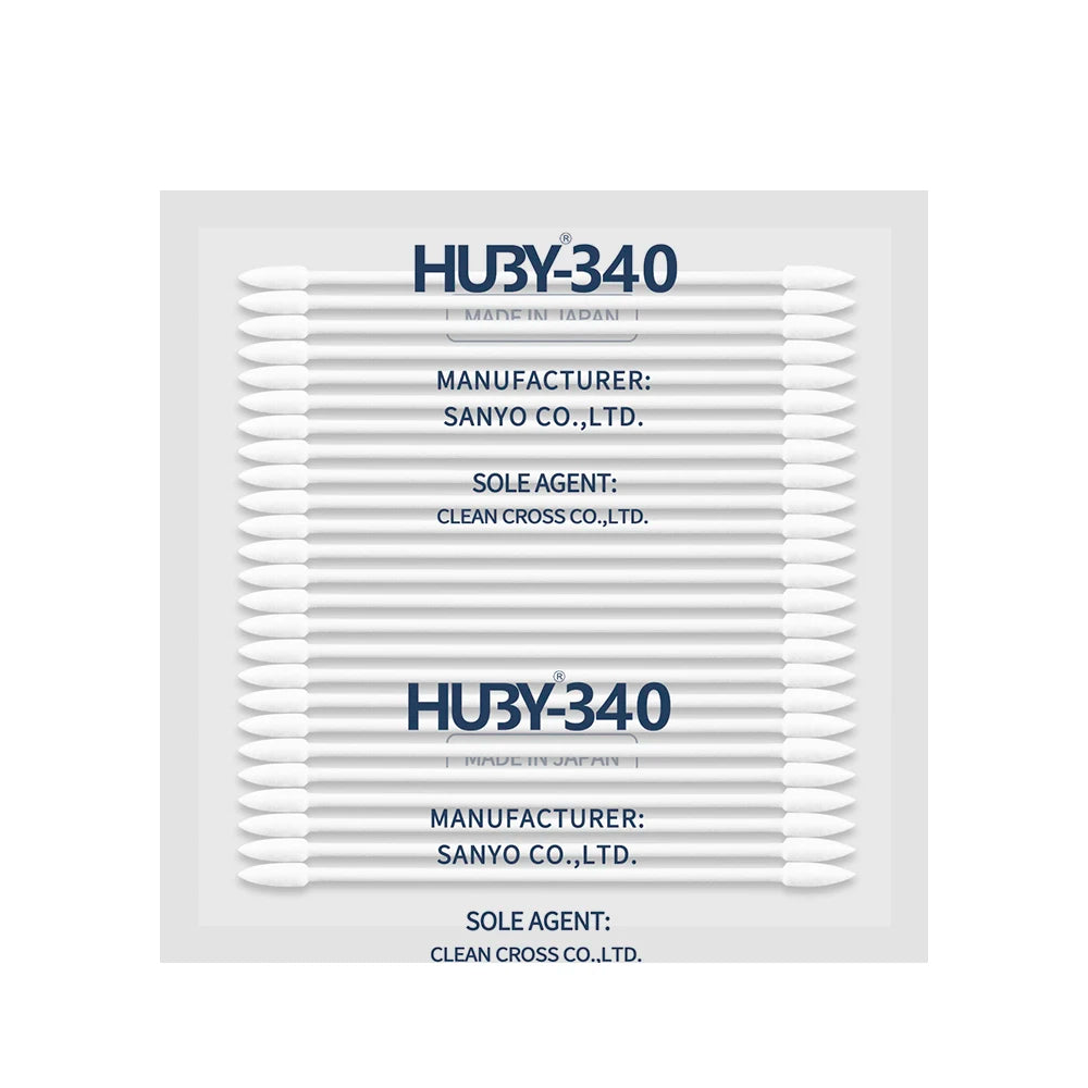 25Pcs Huby Cleanroom Swabsticks Double Tips Mini Hard Sharp Point Cotton Swab