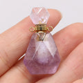 Hongzhuo Natural Stone Perfume Bottle Pendant DIY Women Accessory Healing Crystal Amethyst Essential Oil Diffuser Necklace