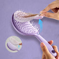 New Arrival  Magic Self Cleaning Hair Brush Curved Detangling Plastic Nylon Bristle Hair Comb for Women Girl Lady