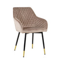 Y1924 LIXIN Velvet Dininf Chair Back Handle Gold Blue pink Red Barrel Salon High Five Tufted Velvet Dinning Chair with Gold Legs