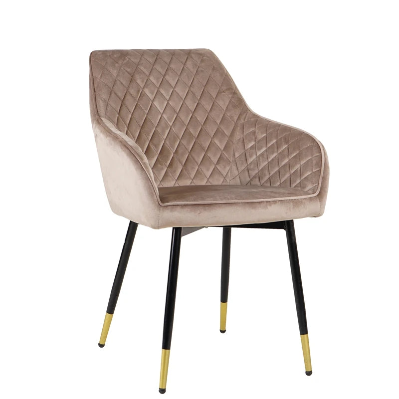 Y1924 LIXIN Velvet Dininf Chair Back Handle Gold Blue pink Red Barrel Salon High Five Tufted Velvet Dinning Chair with Gold Legs