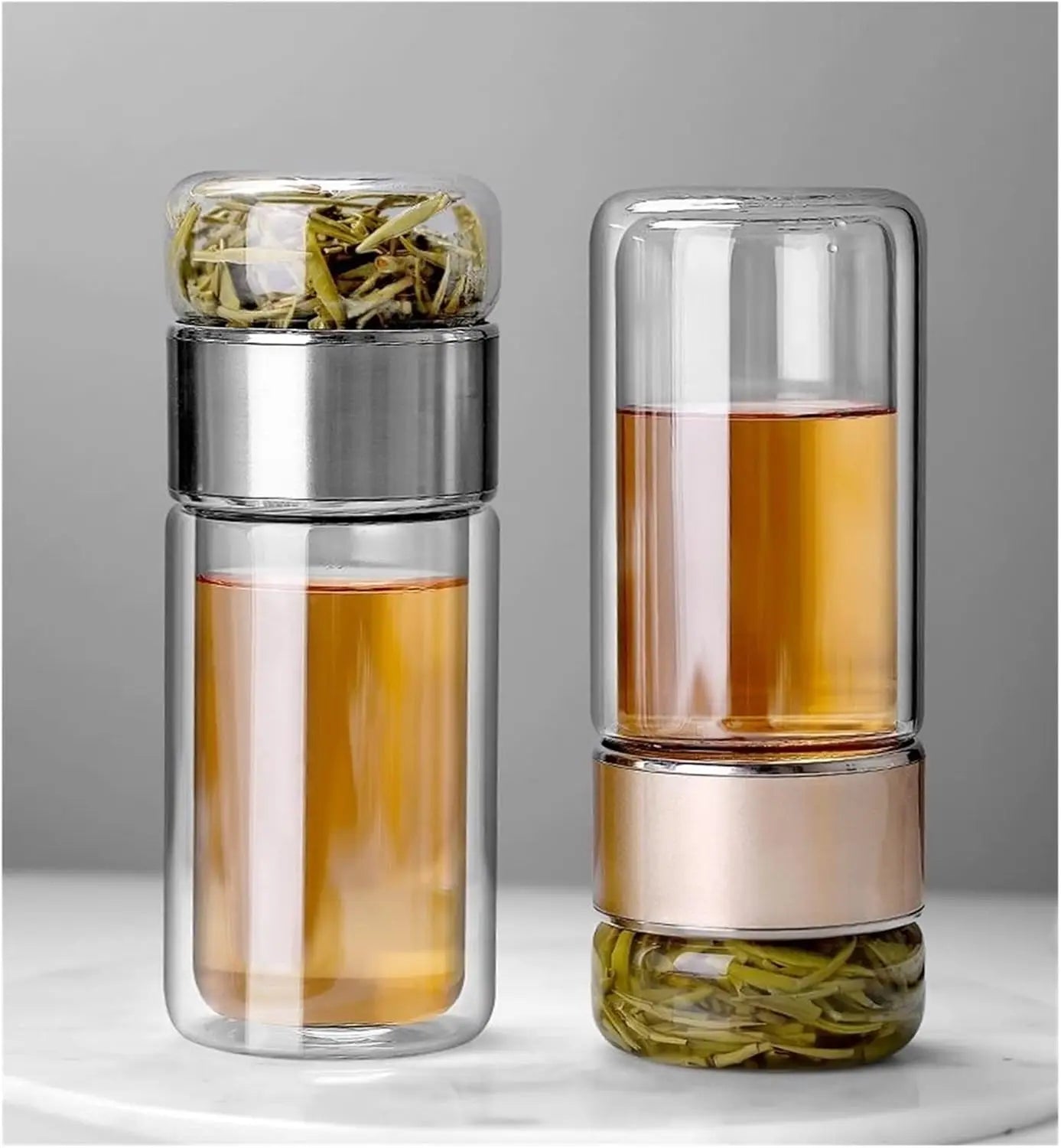 Glass Water Bottle Tea Separation and Filtering Cup Leak-proof Transparent Drinking Mug for Home and Office