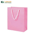 KAKA Custom Logo Pink Paper Gift Bags with Cotton Rope Handles Luxury Shopping Bags Recyclable Packaging for Cosmetics & Apparel