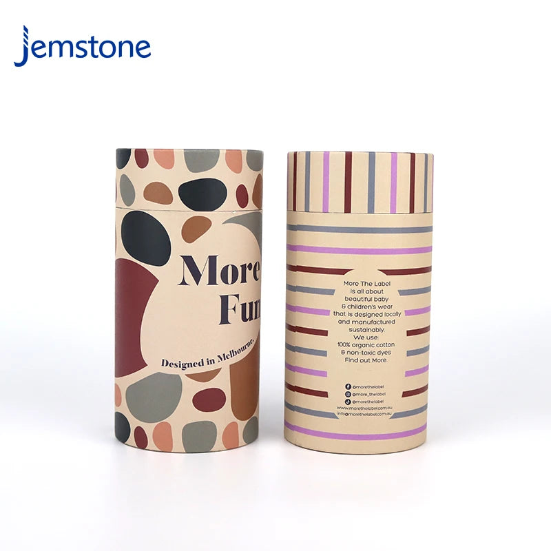 Custom Eco-Friendly Cardboard Kraft Tube Paper Scarves Clothes Cylinder Packaging Round Paper Tube for Shirt Packaging