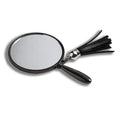 Customized Logo Fashionable Gold & Black Mini Decorative Handle Lighted Cosmetic Makeup Mirror with Customized Logo