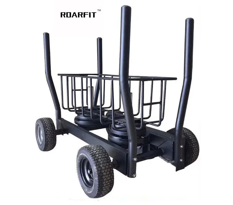 ROARFIT Gym Commercial Tank Training Car Weight Sled Car Fitness Equipment Barbell Cart With Adjustable Resistance Tank