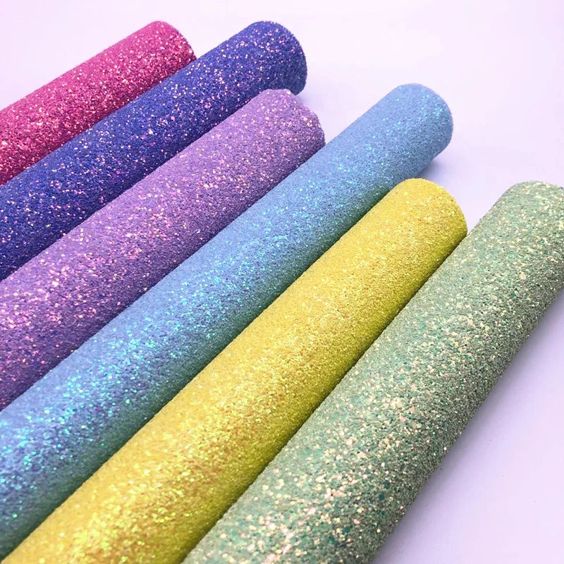 BY6234 Chunky Glitter Faux Leather Fabric Woven for Bows Bags Purse Wallets Shoes Notebook Crafts Chairs Sofas Outdoor Gear