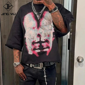 Custom logo DTG t Shirts Heavyweight 100% Cotton Men Boxy Screen Print Streetwear t Shirt for Men