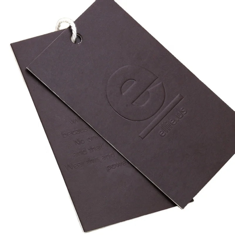 Custom Logo Embossed Printed Cloth Hang Tags-Sustainable & Recycled for Garment Clothing Shoes & Bags