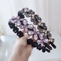 HX-405 Luxury Bride Wedding Rhinestone Headbands Classic Diamond Butterfly Bow Headband Hairband for Women