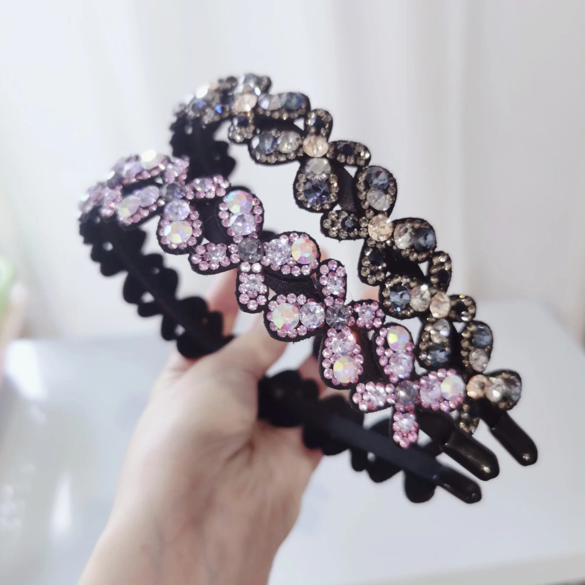 HX-405 Luxury Bride Wedding Rhinestone Headbands Classic Diamond Butterfly Bow Headband Hairband for Women