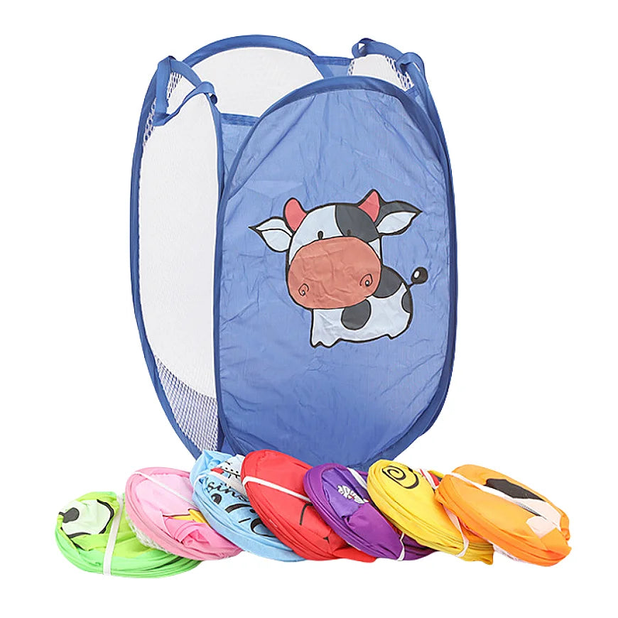 Portable Mesh Pop up Laundry Hamper Wide Opening Breathable Collapsible Space-Saving Laundry Basket Dorm Travel Bathroom Items