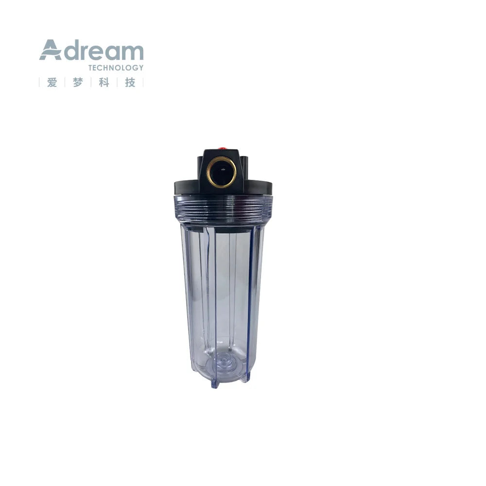 10" Clear/Transparent Cartridge Filter Housing with 1/2" 3/4" 1" Brass NPT Thread Port