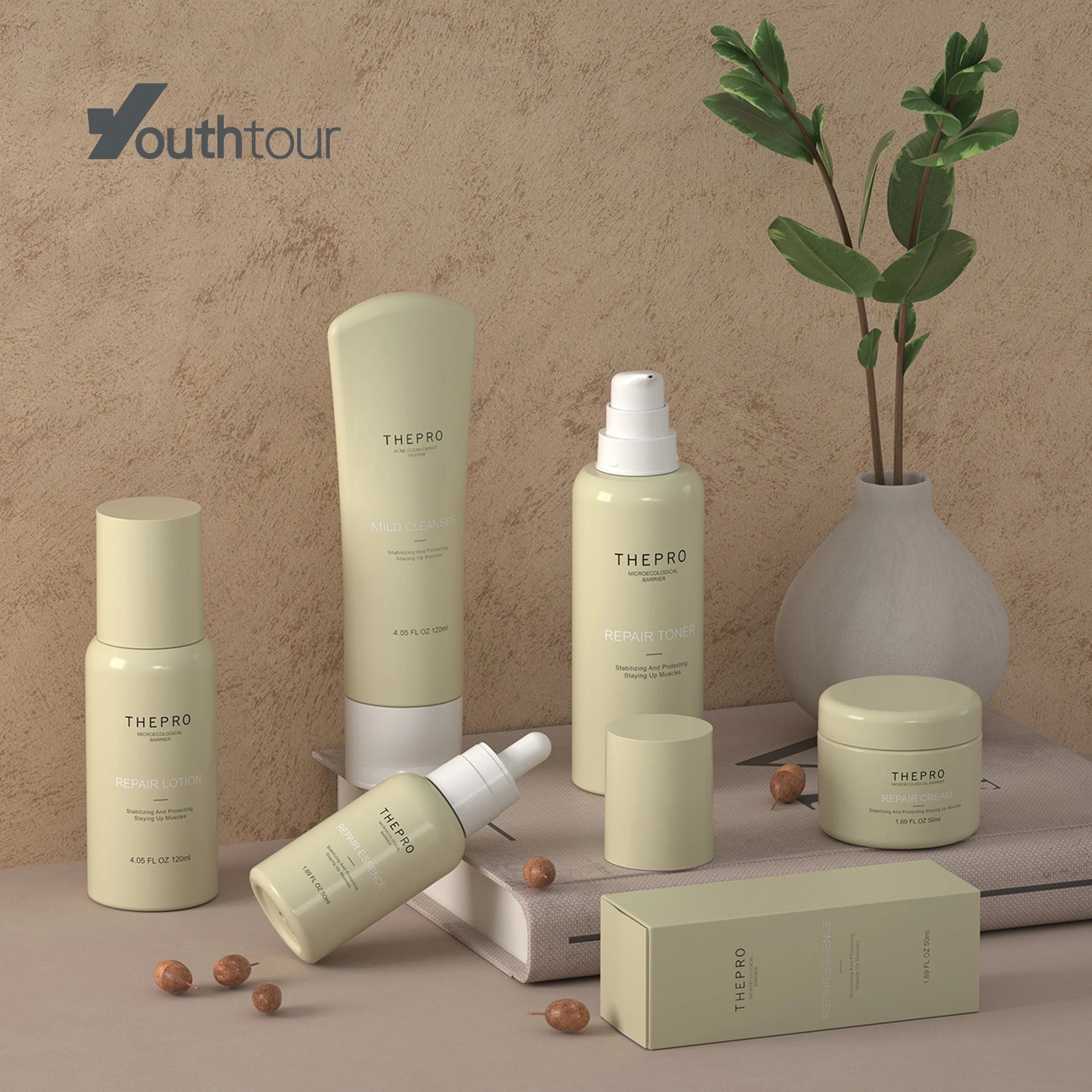 UAR Wholesale Cosmetic Plastic Skincare Container 60/80/100/120/150ml Lotion Bottle with Pump for Lotion & Toner Custom Color