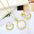 2026 New Arrival Sun 2 Set 18K Gold Plated White Pearl Fine Jewelry for Women Pearl S925 Silver Jewelry Earrings Necklace