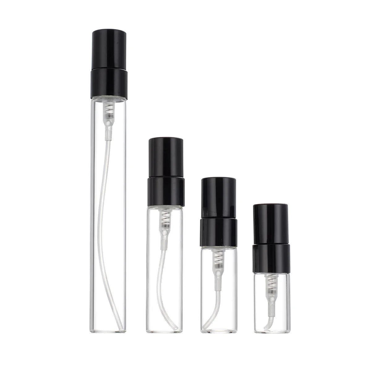 2ml 3ml 5ml 10ml Shiny Golden Silver Black Tube Shaped Custom logo Refillable Perfume Sample Spray Tester Atomizer Bottle