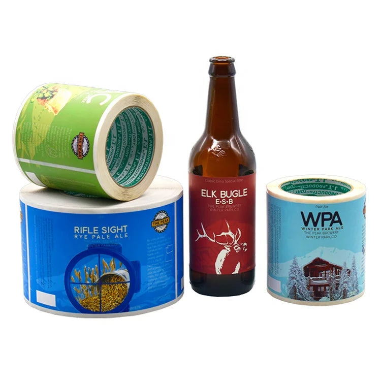 Custom Vinyl Adhesive Waterproof Beverage Sticker Printing Packaging logo Labels