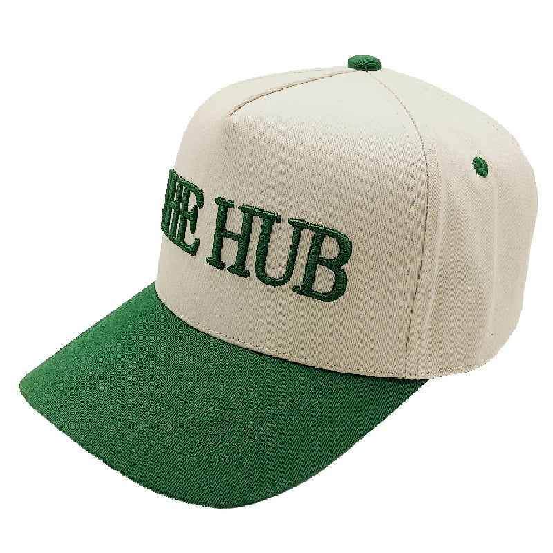 2025 Hot Selling Popular Design 2 Tone Color 5 Panel Baseball Cap Beige Green Golf Hat Unisex a Frame Hats