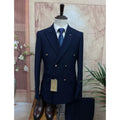 Navy Blue Men Suits Set Custom Made Formal Blazers Pant Regular Fit 2 Piece Suit Gentlemen Wedding Male Plus Size Men'S Suits