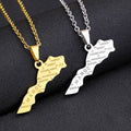 Hot Selling Stainless Steel Morocco Map Geometric Jewelry Map Necklaces