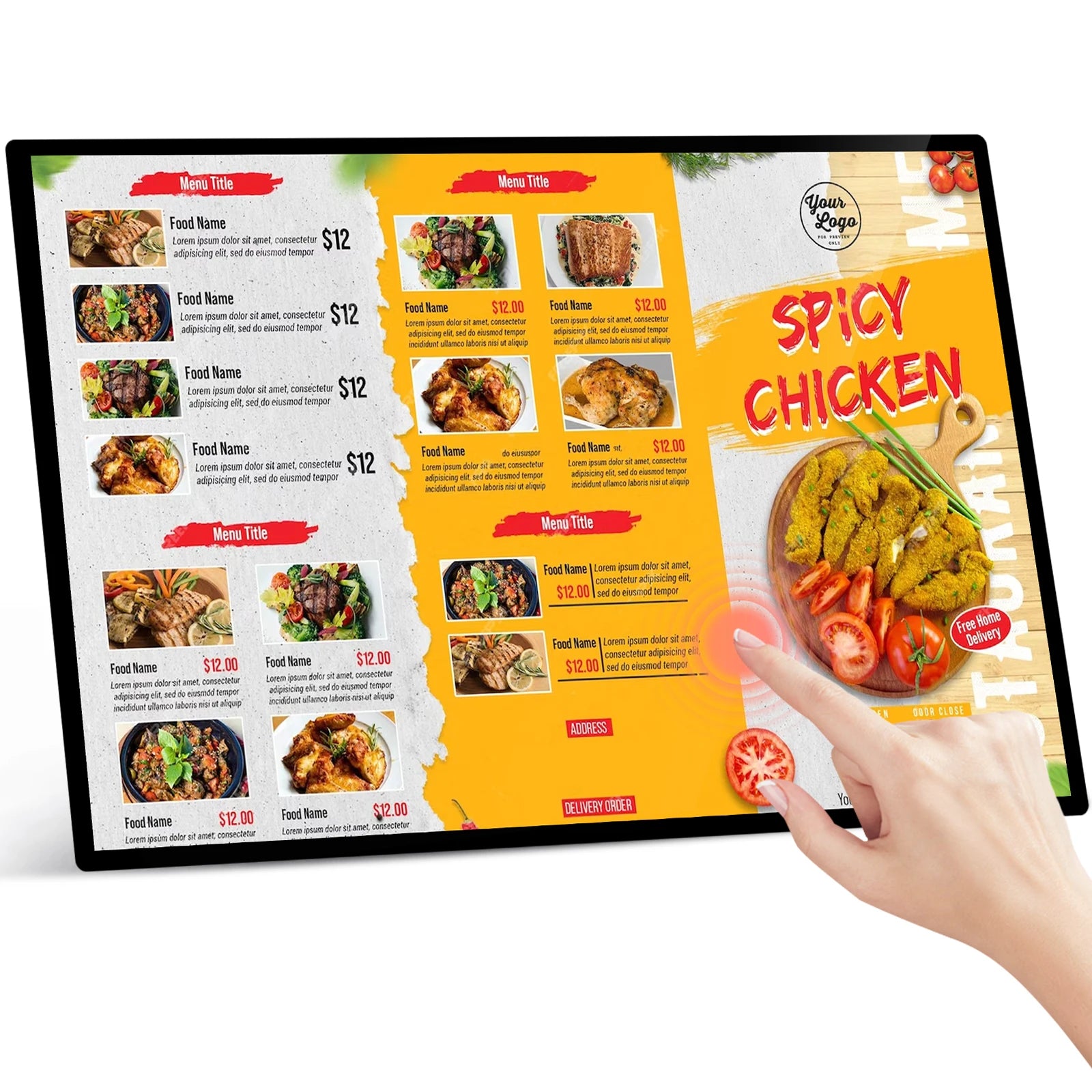 15.6 Inch Digital Signage Advertising Display 2+32G LCD Commercial Android Tablet SDK for Subway Ultra-Thin Design Streamlining