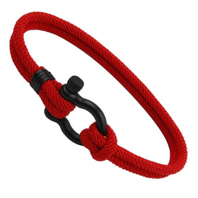 AA016389 Stainless Steel Wristband Vintage Rope Clasp Bracelet Handmade Braided Bracelet for MenWomen