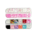 New Arrival Nail Sequins Shapes Mixed Iridescent Nail Glitter Flakes DIY Design Manicure Decorations Sets