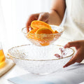 Nordic Style Phnom Penh Hammered Transparent Glass Bowl Western Dinner Plate Household Glass Salad Bowl