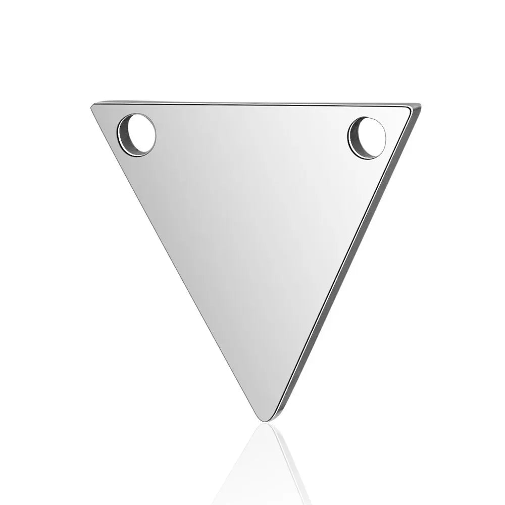 Highly Polished Stainless Steel Round Disc Necklace and Bracelet Geometric Triangle Shape Fine Pendants & Charms