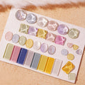 Manicure Nail Tips Uv Gel Polish Colors Display Palette Glass Beads Nail Polish Color Chart Round Bean